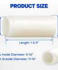 Diagram showing dimensions of 8 Pack Nylon Trailer Leaf Spring Bushings 722106 Replacement Kit, highlighting universal fit sizes.
