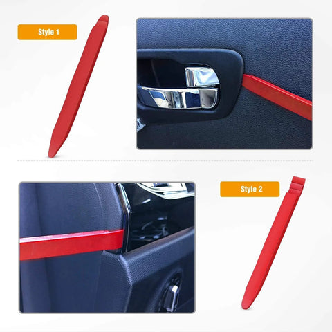Five Piece Nylon Impact Resistant Auto Trim Removal Tool Kit For Car Panels And Audio Dashboard Dismantling in use on car door