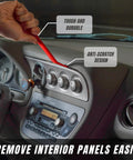 Using a 8 Piece Auto Trim Removal Tool Set Nylon Pry Tools No Scratch Car Interior Kit to remove car dashboard panel.
