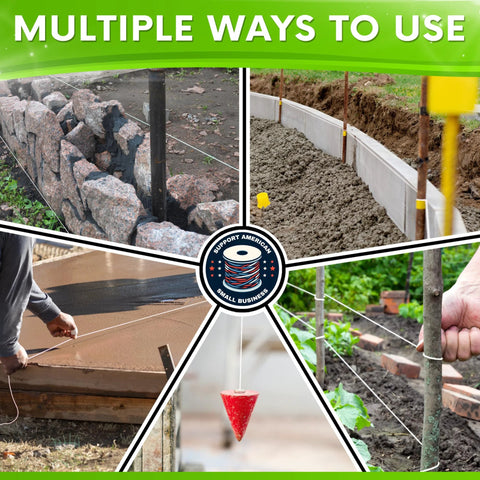 Multiple uses of braided nylon twine for gardening and plant support, heavy duty size 18 string, 250 ft length, white durable twine.