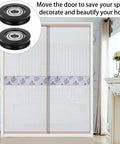 Nylon U Groove Sliding Door Pulley Wheel 1.18 Inch Low Noise Barn Door Rollers installed on a cabinet sliding door in a decorated room.