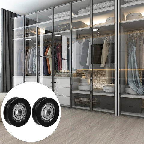 Nylon U Groove Sliding Door Pulley Wheel 1.18 Inch Low Noise Barn Door Rollers with reinforced nylon for cabinets and shower doors
