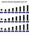 Nylon Spacer Assortment Kit For Circuit Boards Non Threaded Black Standoff Washers With 7mm Outer Diameter And 3 4 5mm Inner Diameters, Lengths 4 5 6 8 10 15 18 20 25mm, 795 Pieces, Durable Easy Install shown.