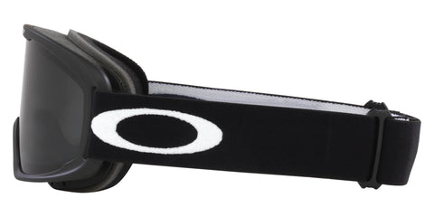 Side view of O Frame 2.0 Pro M Matte Black Goggles with HDO Optics and mid-size fit, showing strap and lens design.