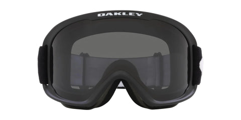 Front view of O Frame 2.0 Pro M Matte Black Goggles With HDO Optics and Mid Size Fit, showing black frame with dark lens.