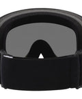 Back view of O Frame 2.0 Pro M Matte Black Goggles with HDO Optics and mid size fit, black strap, and foam padding.