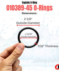 Replacement Plunger O Rings For Three Tier Sink Drains Easy Install Fits 3 Inch And Three Point Five Inch Twist Waste Valves Compatible With Part Number 010389 045 Rubber Stopper O Ring Set Four Pack, showing dimensions on hand