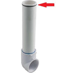 Close-up view of a white outlet elbow pipe with installed O Ring Two Pack With Lubricant For Hayward Outlet Elbow No Fuss Fit