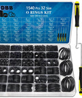 Pro Grade All In One O Ring Kit With 1540 Pieces, 32 Sizes, Metric Nitrile Rubber Seals Set Including 4 Pick Tools