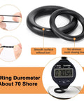 DIY Friendly O Ring Kit With 500 Pcs In 20 Sizes For Plumbing Automotive And Pressure Washer Sealing Gaskets And Repair For Faucets Hoses Sinks Pumps Valves And Air Or Gas Connections, showing O-rings with smooth surface, no burrs, and 70 Shore durometer.