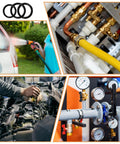 Collage showing DIY Friendly O Ring Kit With 500 Pcs In 20 Sizes For Plumbing Automotive And Pressure Washer Sealing Gaskets And Repair use