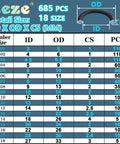 All In One Rubber Washer And O Ring Kit 780 Piece Assortment With 18 O Ring Sizes And 14 Washer Sizes product size chart