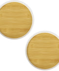 Two Pack 10 Inch Lazy Susan Turntable For Cabinets And Tables Perfect For Kitchen Pantry Refrigerator Storage Rotating Spice Organizer With Oak Finish Durable Melamine Surface Easy To Clean 360 Degree Spin For Decluttering And Accessibility