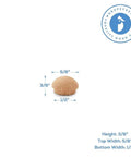 Half Inch Oak Wood Plugs Pack Of 100 With Button Top For Screw Holes, Mushroom Style Decorative Furniture Plugs, front view