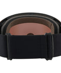 Back view of Oakley Flight Deck Ski Goggles Matte Black With Prizm Black Iridium Lens showing adjustable strap and interior padding.