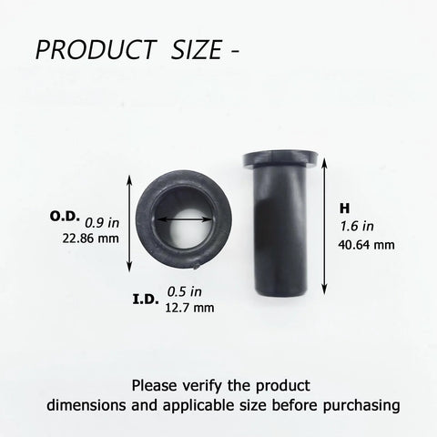 Oar Lock Bushing Insert For Boat Oar Lock Socket Converts Five Eighths Inch To Half Inch product dimensions shown in diagram.