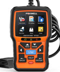 OBD2 Scanner With Live Data And Diagnostics For Check Engine Light DTC Retrieval Readiness Status MIL Reset Vehicle VIN Readout And Monitors For Professional Mechanics And Auto Technicians in orange, front view