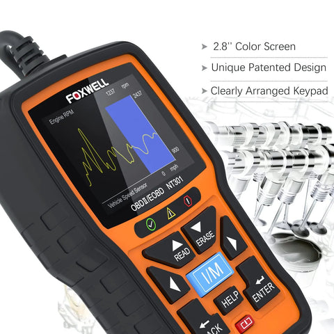 OBD2 Scanner With Live Data And Diagnostics For Check Engine Light DTC Retrieval Readiness Status MIL Reset Vehicle VIN Readout