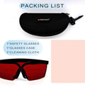 OD4Plus Laser Safety Glasses 190nm-550nm For 405/445/450/520/532nm ANSI Z87.1 with case and cleaning cloth