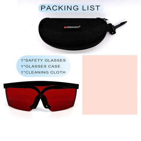 OD4Plus Laser Safety Glasses 190nm-550nm For 405/445/450/520/532nm ANSI Z87.1 with case and cleaning cloth