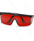 OD4Plus Laser Safety Glasses 190nm-550nm For 405/445/450/520/532nm ANSI Z87.1, red lens, side view