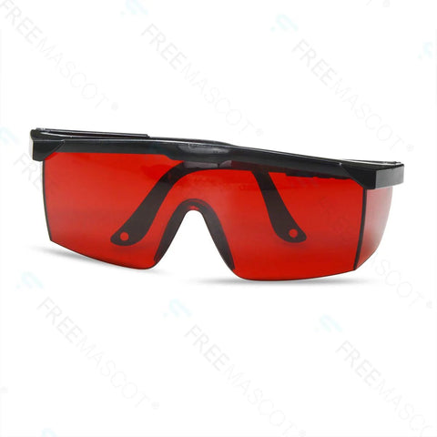 OD4Plus Laser Safety Glasses 190nm-550nm For 405/445/450/520/532nm ANSI Z87.1, red lens, side view