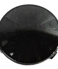 Cover Close Out OEM Part 68254145AA Direct Fit Replacement for Chrysler Dodge Jeep Vehicles, round black plastic part, top view