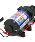 OEM Everflo 2.2 GPM, 12 Volt, 70 PSI, Diaphragm Pump EF2200, black casing, red wires, 3/8" NPT ports, agricultural sprayer use