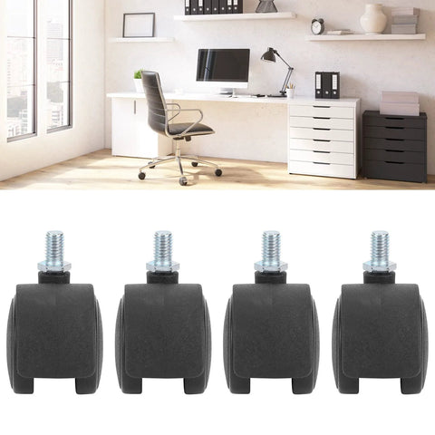 4 Pack Cabinet Casters 1.5 Inch 360 Degree Rotatable Replacement Wheels Universal Plastic Wheel For Cabinets Chairs Bookshelves Office Furniture