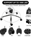 5 Pack 2 Inch Office Chair Caster Wheels With Quiet Rubber Rolling Casters, Heavy Duty Replacement For Hardwood Floors And Carpets