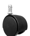 2-Inch Replacement Office Chair Caster Wheels With 7 Sixteenth By Seven Eighths Grip Ring Stem, Hard Nylon, Side View