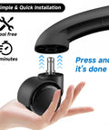 5 Pack 2 Inch Office Chair Caster Wheels With Quiet Rubber Rolling Casters, Heavy Duty Replacement, easy installation.