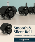 5-Pack Office Chair Caster Wheels Heavy-Duty Low Noise for Hardwood Floors and Carpet - Smooth roll design.
