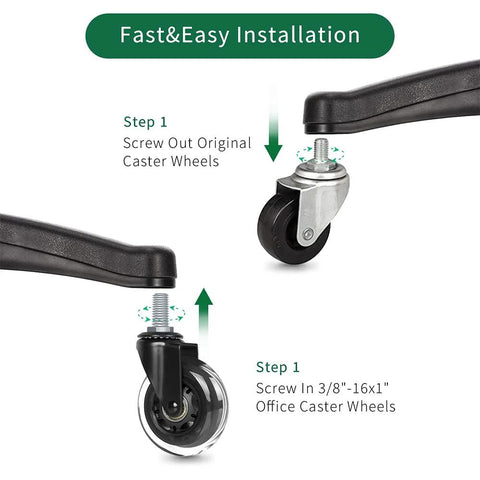 Step-by-step installation of Three Inch Thread Screw In Office Chair Caster Wheels Not Metric M10 Three Eighths Inch Thread