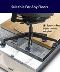 Heavy Duty 2 Inch Office Chair Casters Set Of Five For All Floors With Seven Sixteenth Inch Stem Universal 11x22mm Dual Rubber Wheels For Smooth Rolling And Quiet Glide Ideal For Home Office And Gaming Chairs Reduces Noise And Scratches on hardwood, laminate, tile, and carpet