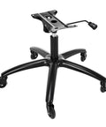 28 Inch Office Chair Base Replacement Part With Metal Base Wide Legs And Bottom Plate Stand Cylinder Two Wheels With Brakes For Stable Support Up To 2600 Lbs Heavy Duty Steel Construction Smooth Gliding Easy To Install And Durable, showing base with casters and brakes