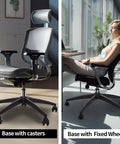 Heavy Duty 28 Inch Metal Base Replacement With 5 Polyurethane Wheels Bell Glides For Office And Gaming Chairs, installed view