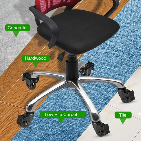 Office chair with Two Inch Lockable Caster With Five Sixteenth Inch 18UNC Threaded Stem, durable wheels on various floors