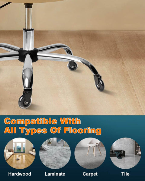 5-Pack Office Chair Wheels - Universal Fit 3 Inch Soft Rubber Casters, Heavy-Duty Chair Casters, Low Noise, for All Floor - Replacement Rubber Wheels