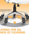 3 Inch Office Chair Wheels Replacement Casters For Carpet And Hard Floors 7-16 Inch Diameter And 7-8 Inch Stem Length Set Of 5