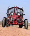 Off-road vehicle equipped with 1/2 inch Heim Joint Rod End Kit, chromoly panhard rod ends for steering and suspension, on a dirt hill