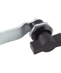 Two Pack Thumb Operated Offset Cam Lock with T Handle for 9mm Panels, metal and plastic, side view