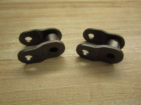 Five Brand New Rexnord REX80-2 Offset Chain Links Lot Of Five Premium Grade Built To Handle Real Tough Jobs In Harsh Industrial Environments Perfect Replacement For Conveyor And Mechanical Drive Chains Easy Install, two chain links on wooden surface.