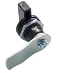 Two Pack Thumb Operated Offset Cam Locks For 1-7mm Door Thickness, 0.8 Inch Hole, Zinc Alloy Lock Body With ABS Handle, Black Cam Locks