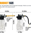 Product dimensions for Two Pack High Pressure Oil Can Pump Oiler With Flexible Spout And Rigid Transparent Bottle