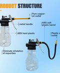 Two Pack High Pressure Oil Can Pump Oiler With Flexible Spout And Rigid Transparent Bottle, labeled product structure diagram