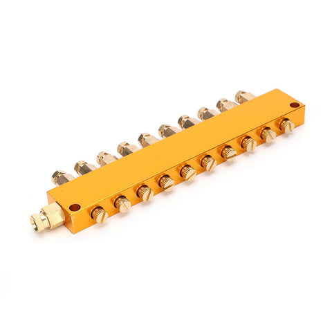 Adjustable Oil Distributor With One Inlet Ten Outlet Stainless Steel Lubrication System for CNC Machine Tools and Industrial Equipment