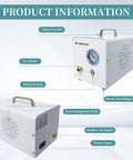 Oil Free Diaphragm Lab Vacuum Pump VP10E with metal handle, air intake, and shock-absorbing foot pads, LABHOUSE.