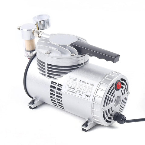 Oil Free Diaphragm Vacuum Pump For Food Packaging And Handicrafts With Air Flow 20 To 23 Liters Per Minute, side view