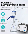 Powerful 10 Liters Per Minute Portable Lab Vacuum Pump Oil Free Diaphragm Filtration System in use with lab setup on bench top